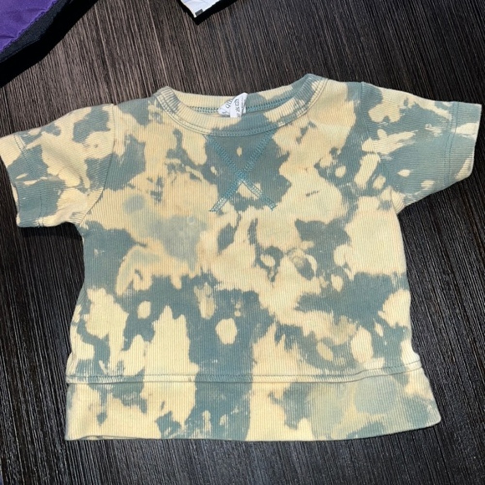 #12 Kate Quinn Custom Bleach Dyed Ribbed Tee 🌵12•18 Months